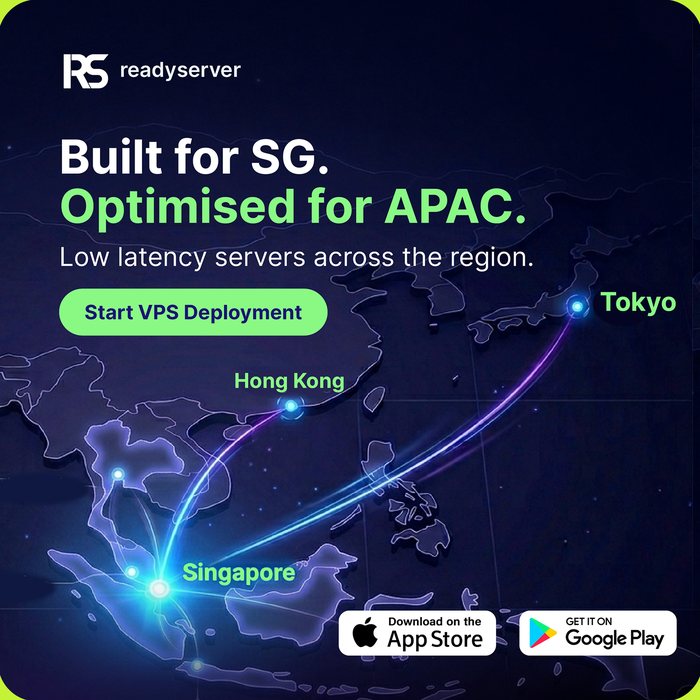 ReadyServer ad — Built for SG, optimised for APAC
